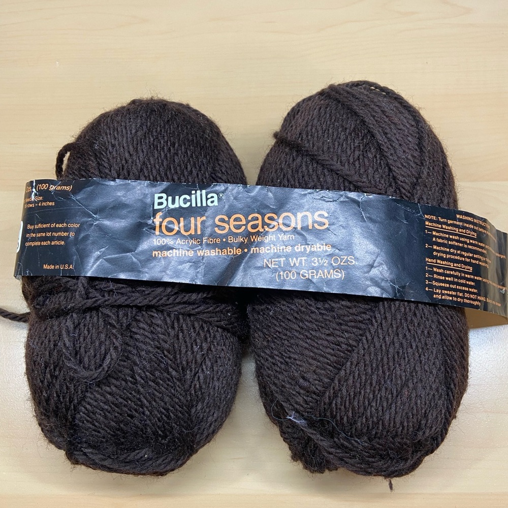 Bucilla Four Seasons Dark Brown Yarn
